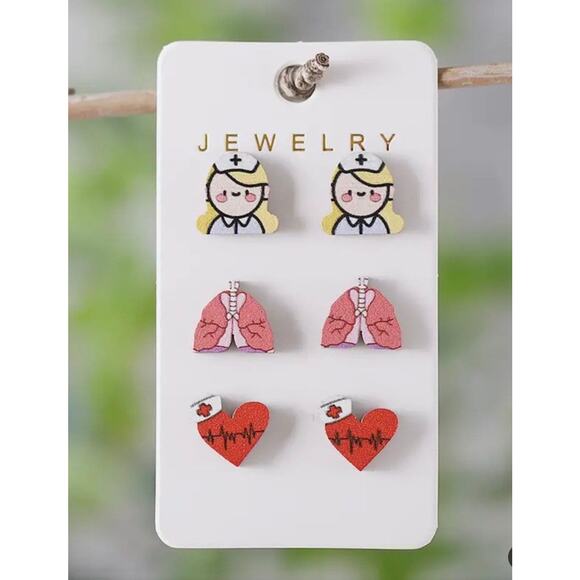 Nurse/ Doctor Charting/Charts Stud Style Earrings Hospital/Dr Office - Picture 3 of 6